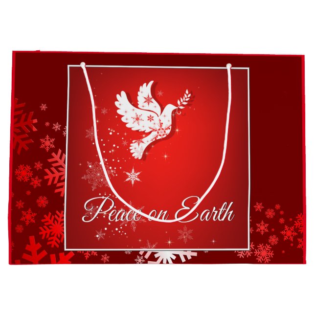 Christmas Gift Bag Peace  Large (Back)