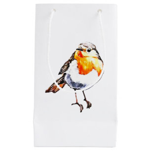 CHRISTMAS GIFT BAG RED ROBIN DESIGN
