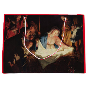 CHRISTMAS GIFT BAG TRADITIONAL PAINTING NATIVITY
