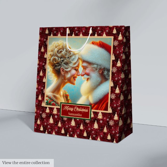 Christmas Gift Bag With Watercolor Santa Claus (Christmas Gift Bag With Watercolor Santa Claus)