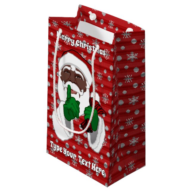 Christmas Gift Bags African American Santa Bags (Front Angled)