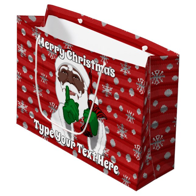 Christmas Gift Bags African American Santa Bags (Front Angled)