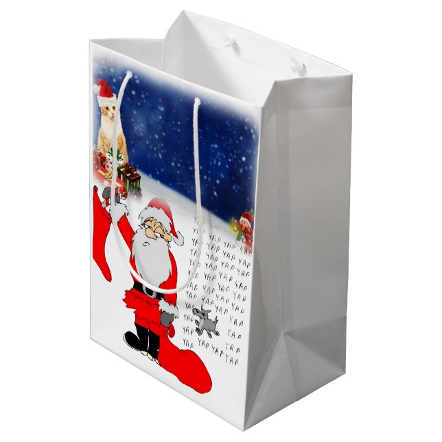 Christmas Gift Bags Cat (Back Angled)