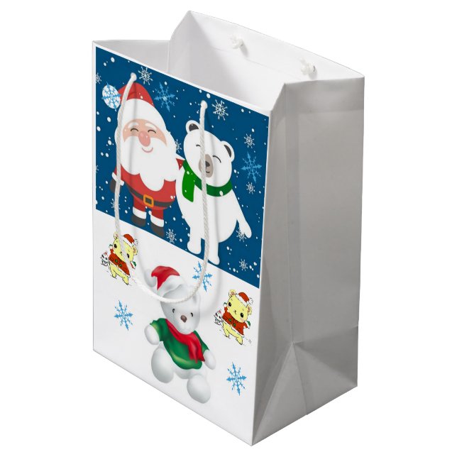 Christmas Gift Bags Teddy Bear (Back Angled)