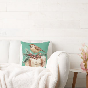 Christmas Gift Bird Cushion