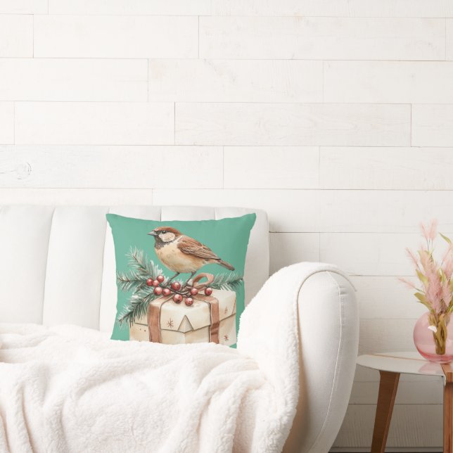 Christmas Gift Bird  Cushion (Couch)