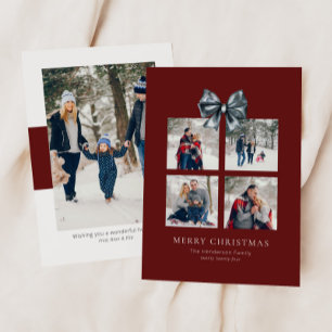 Christmas Gift Box Collage with Ribbon Bow Holiday Card