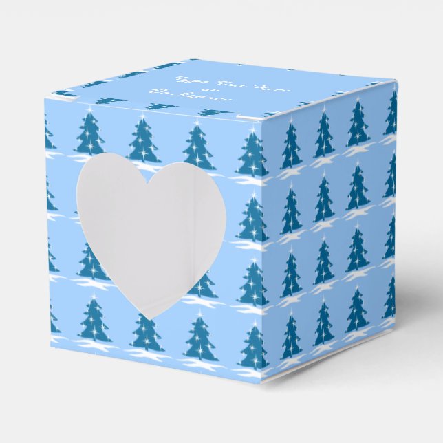 Christmas Gift Box Personalised Blue Tree Boxes (Front Side)