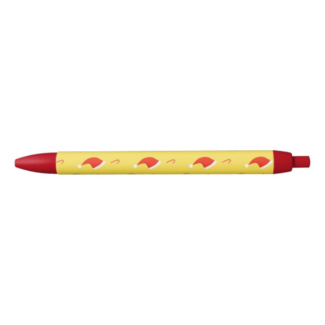 Christmas gift box Santa hat candy cane Black Ink Pen (Front)