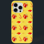 Christmas gift box Santa hat candy cane iPhone 15 Pro Max Case<br><div class="desc">New Year and Christmas seamless pattern with gift box and Santa’s hat</div>