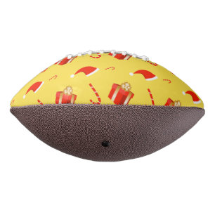 Christmas gift box Santa hat candy cane Football