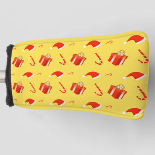 Christmas gift box Santa hat candy cane Golf Head Cover