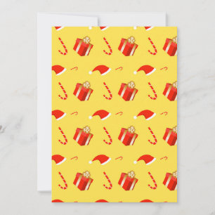 Christmas gift box Santa hat candy cane Holiday Card