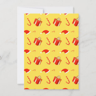 Christmas gift box Santa hat candy cane Invitation