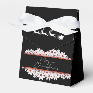 Christmas gift box with dad Noel and flowers