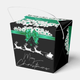 Christmas gift box with green tape