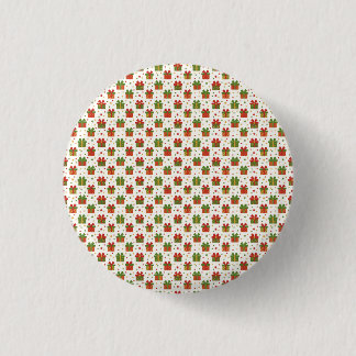 Christmas Gift Boxes and Bows Seamless Pattern 3 Cm Round Badge
