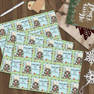  Christmas Gift Cat Green Funny Tissue Paper