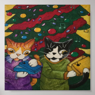 Christmas Gift Cats Poster