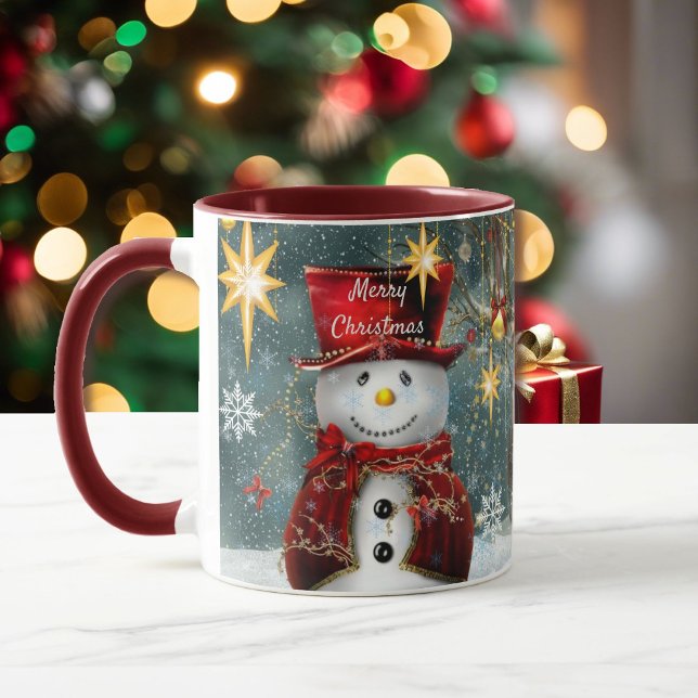 Christmas Gift Coffee Mug Cute Snowman Add Name (Creator Uploaded)