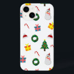 Christmas Gift – Cute Holiday Pattern with Snowman Case-Mate iPhone 14 Case<br><div class="desc">Bring the holiday spirit everywhere you go with this Christmas Gift Phone Case featuring a delightful pattern of snowmen, Christmas trees, candy canes, wreaths, and presents. Its colourful festive design makes it the perfect accessory for the season and a thoughtful Christmas gift for friends and family. This durable phone case...</div>