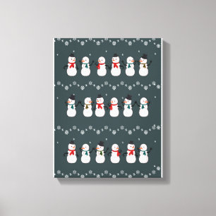 Christmas Gift   Cute Snowman Through The Snow Canvas Print