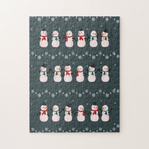Christmas Gift Cute Snowman Through The Snow Jigsaw Puzzle