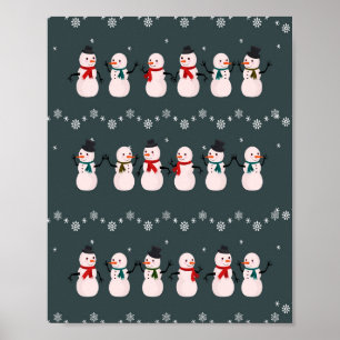 Christmas Gift Cute Snowman Through The Snow Poster