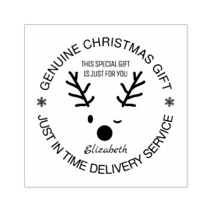 Christmas Gift Delivery Service Funny customisable Rubber Stamp