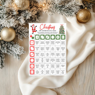Christmas Gift Exchange Games, Christmas Dice Game Poster