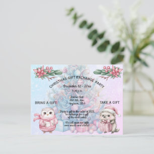 Christmas Gift Exchange Party Invitation Postcard