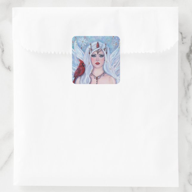 Christmas gift  Fairy By Renee Lavoie   Square Sticker (Bag)