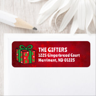 Christmas Gift Family Name Red Return Address