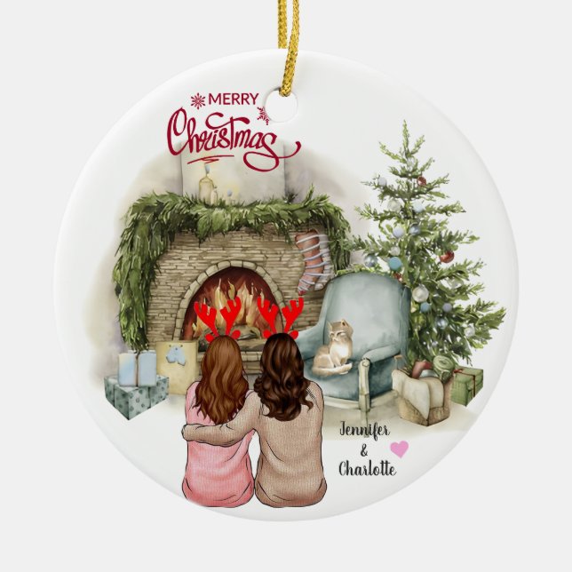 Christmas Gift for Besties Ceramic Tree Decoration (Front)