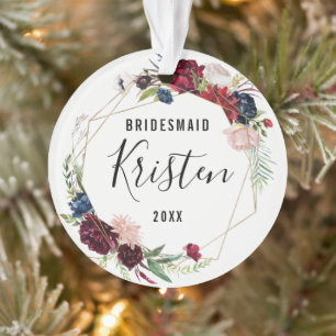 Christmas Gift for Bridesmaid   Bridesmaid Ornament