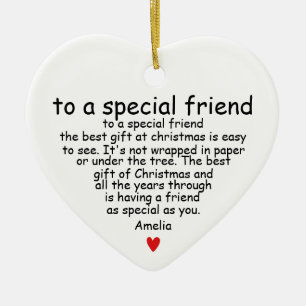 Christmas Gift For Friend, Friendship Christmas Ceramic Tree Decoration