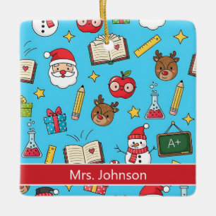 Christmas Gift For School Teacher Personalised Ceramic Ornament