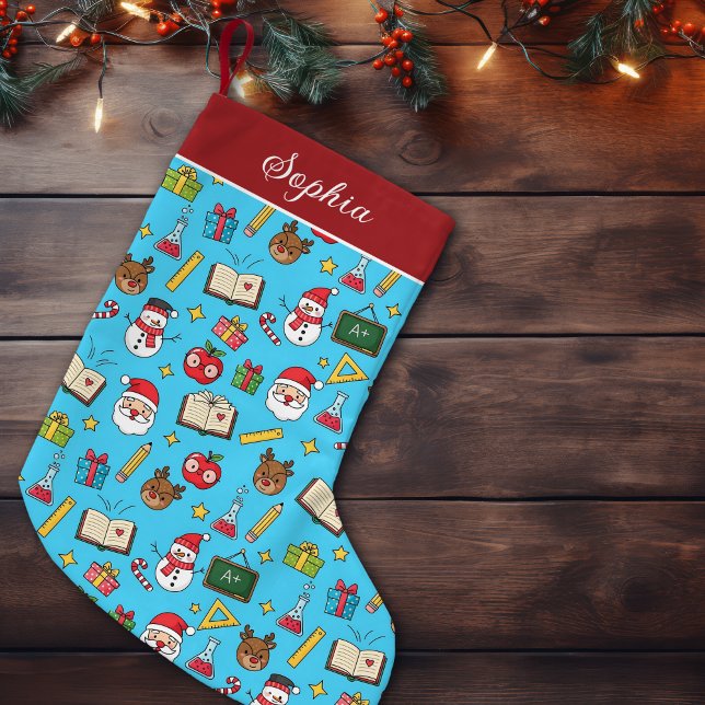Christmas Gift For School Teacher Personalised Small Christmas Stocking (Creator Uploaded)