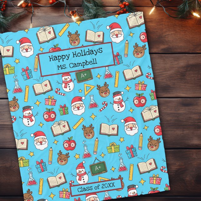 Christmas Gift For Teacher With Year Fleece Blanket (Creator Uploaded)