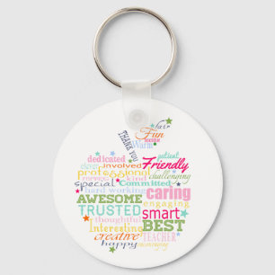 christmas gift for Teacher word art apple gift Key Ring