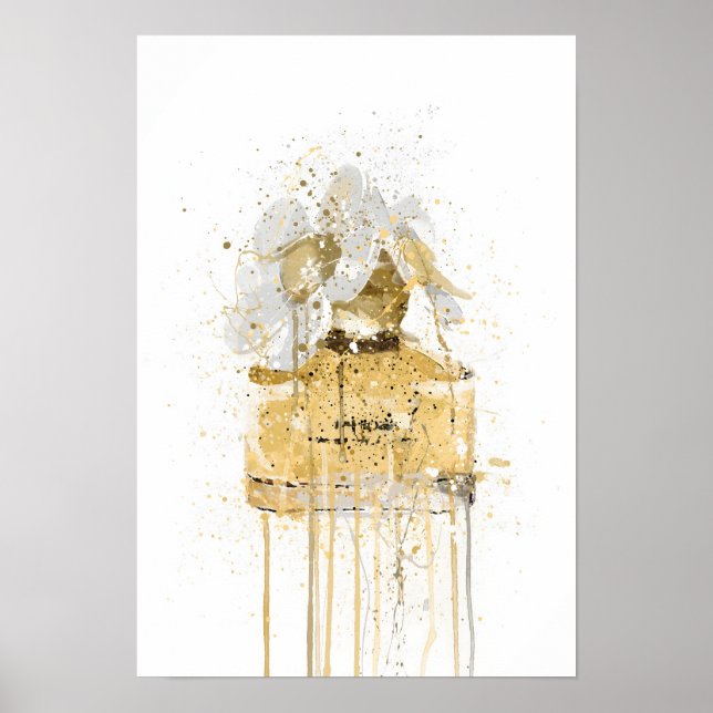 Christmas Gift Fragrance Bottle 'Yellow' Poster (Front)