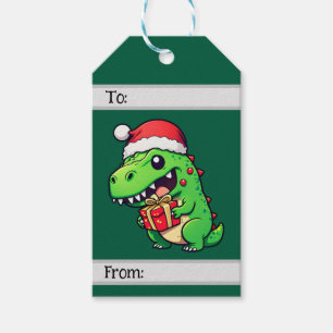 Christmas gift giving dinosaur tags