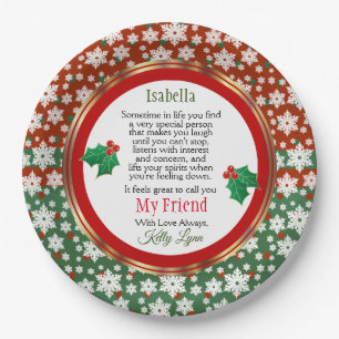 Christmas Gift Giving Treat for a  Friend, etc... Paper Plate