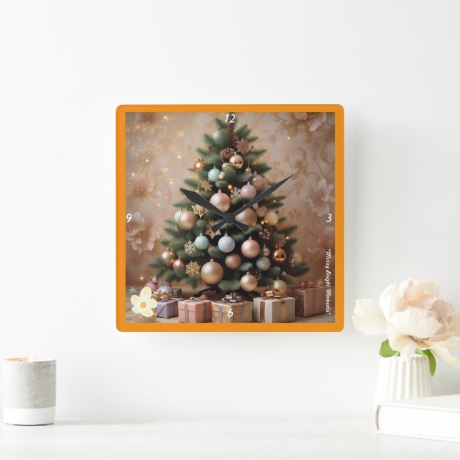 "Christmas Gift Ideas" Square Wall Clock (Home)