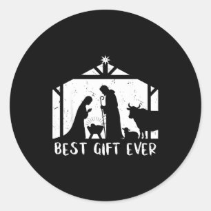 Christmas Gift Jesus Nativity Christian Men Women  Classic Round Sticker
