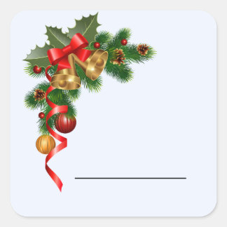Christmas gift labels. square sticker