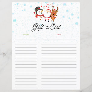 Christmas Gift List Gift Tracker