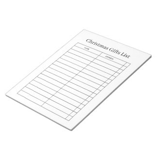 Christmas Gift List Notepad