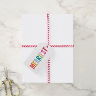 CHRISTMAS GIFT modern minimal colourful merriest G Tags
