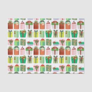 Christmas Gift Parcels Presents Pattern Colourful Tissue Paper